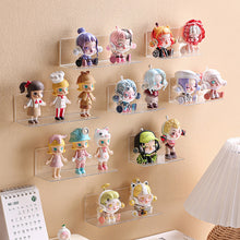 Load image into Gallery viewer, 10/15cm Self-Adhesive Transparent Acrylic Wall Mounted Display Storage Rack DIY Toy Stand
