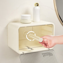 Load image into Gallery viewer, Waterproof Flip-Top Bathroom Tissue Holder Wall Mounted Toilet Storage Box Dormitory Bathroom Roll Paper Face Towel Storage Organizer