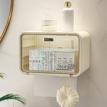 Load image into Gallery viewer, Waterproof Flip-Top Bathroom Tissue Holder Wall Mounted Toilet Storage Box Dormitory Bathroom Roll Paper Face Towel Storage Organizer