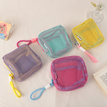 Load image into Gallery viewer, Dopamine Color Square Cosmetic Pouch Mini Makeup Bag Polyester Multi-Compartment Organizer Wrinkle-Resistant Travel Essentials