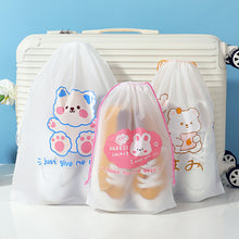 Load image into Gallery viewer, 10Pcs Travel Portable Clothes Shoes Storage Waterproof Transparent Drawstring Cosmetic Bag Girl Clear Makeup Bag Organizer