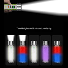 Load image into Gallery viewer, USB C Rechargeable LED Flashlight LED MINI Keychain Light with Tail Magnet Uv Light Multifunction Portable Torch Camping Lights