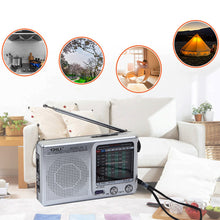 Load image into Gallery viewer, Outdoor Radio SW/AM/FM Stereo Digital Radio Battery Operated Telescopic Antenna Full Band Radio Receiver with Speaker 3.5mm Jack