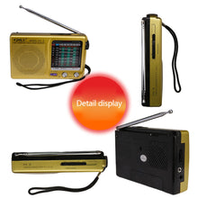 Load image into Gallery viewer, Outdoor Radio SW/AM/FM Stereo Digital Radio Battery Operated Telescopic Antenna Full Band Radio Receiver with Speaker 3.5mm Jack