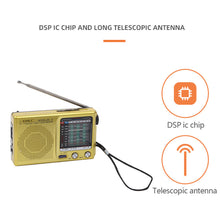 Load image into Gallery viewer, Outdoor Radio SW/AM/FM Stereo Digital Radio Battery Operated Telescopic Antenna Full Band Radio Receiver with Speaker 3.5mm Jack
