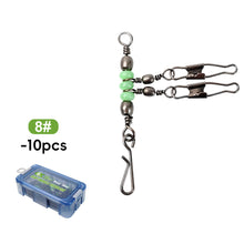 Load image into Gallery viewer, 10PCS/ Box Wooden Shrimp Fishing Set Luminescent Beads Ring Interlocking Clasp Set Fishing Gear Accessories