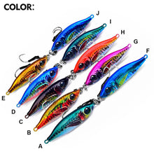 Load image into Gallery viewer, 1PC 30/40G 3D Printed Iron Plate Lure Bait Bionic Fish Scale Coating Fluorescent Long-Range Metal Bait For Bass And Mandarin Fish