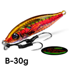 Load image into Gallery viewer, 1PC 30/40G 3D Printed Iron Plate Lure Bait Bionic Fish Scale Coating Fluorescent Long-Range Metal Bait For Bass And Mandarin Fish