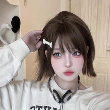 Load image into Gallery viewer, Women AG Wig Short Hair Lolita Realistic Bangs Sweet Girl Scalp Natural Matte Short Straight Wig Cover