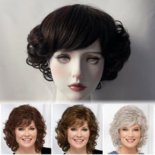 Load image into Gallery viewer, High Temperature Messy White Pink Short Curly Hair Female Full Headset Beautiful Girl Women Pink Wig Cover