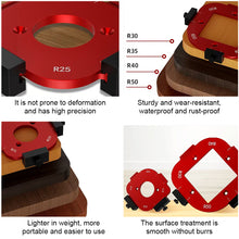 Load image into Gallery viewer, Woodworking Router Arcs Angle Positioning Template Corner Radius Routers R10-R50 Radius Jig Wood Milling Cutter Round R-corner