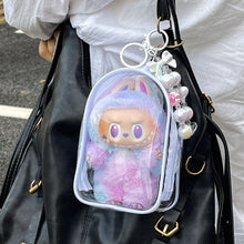 Load image into Gallery viewer, For 17cm Labubu V2 V3 15cm Cotton Doll Outfit Crossbody Pain Bag PVC Storage Bag Dolls Display Bag