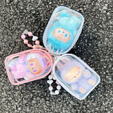 Load image into Gallery viewer, For 17cm Labubu V2 V3 15cm Cotton Doll Outfit Crossbody Pain Bag PVC Storage Bag Dolls Display Bag