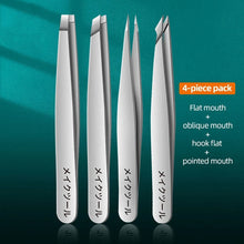 Load image into Gallery viewer, 4Pcs Beauty Tools Eyebrow Tweezer Set Stainless Steel Hair Removal Clip for Facial Hair Eyelash Eyebrows Tweezer Professional Beginners