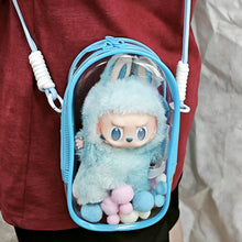Load image into Gallery viewer, For 17cm Labubu V2 V3 15cm Cotton Doll Outfit Crossbody Pain Bag PVC Storage Bag Dolls Display Bag