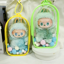 Load image into Gallery viewer, For 17cm Labubu V2 V3 15cm Cotton Doll Outfit Crossbody Pain Bag PVC Storage Bag Dolls Display Bag