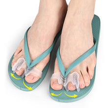 Load image into Gallery viewer, 1 Pair Double-hole Toe Separator Slippers Pinching Foot Toe Hallux Valgus Protector Separator Finger Straightener Adjuster Foot Care Tool