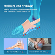 Load image into Gallery viewer, 1 Pair Adjustable Arch Support Silicone anti-slip Flat Foot Correction Flat Foot Insoles Braces for Plantar Fasciitis