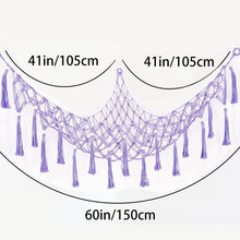 Load image into Gallery viewer, Handmade Toy Hammock Handwoven Cotton Toy Storage Net Artisan Made Wall Hanging Organizer for Kids Playroom Home