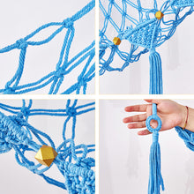 Load image into Gallery viewer, Handmade Toy Hammock Handwoven Cotton Toy Storage Net Artisan Made Wall Hanging Organizer for Kids Playroom Home