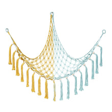 Load image into Gallery viewer, Handmade Toy Hammock Handwoven Cotton Toy Storage Net Artisan Made Wall Hanging Organizer for Kids Playroom Home