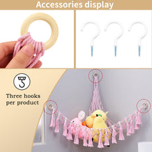 Load image into Gallery viewer, Handmade Toy Hammock Handwoven Cotton Toy Storage Net Artisan Made Wall Hanging Organizer for Kids Playroom Home