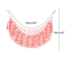 Load image into Gallery viewer, Large Capacity Handwoven Cotton Toy Storage Net Wall Hanging Organizer Boho Plush Toy Organizer Kids Room Decor