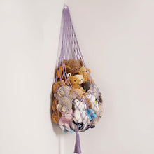 Load image into Gallery viewer, Stuffed Animals Storage Hammock Large Handmade Toy Organizer Artisan Made Net Wall Mounted Storage Bag Plush Toy Organizer