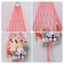 Load image into Gallery viewer, Stuffed Animals Storage Hammock Large Handmade Toy Organizer Artisan Made Net Wall Mounted Storage Bag Plush Toy Organizer