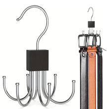 Load image into Gallery viewer, 360° Rotating Storage Hanger Clothes Hook Metal Belts Rack Wooden Organizer For Bras Ties Scarves Household Closet Organizer