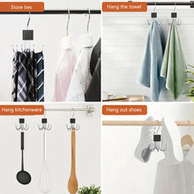 Load image into Gallery viewer, 360° Rotating Storage Hanger Clothes Hook Metal Belts Rack Wooden Organizer For Bras Ties Scarves Household Closet Organizer