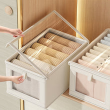 Load image into Gallery viewer, Foldable Clothing Storage Bag Organizer Qxford Storage Bin with Lid Seasonal Clothes Rotation Storage Moving House Packing Wardrobe Storage