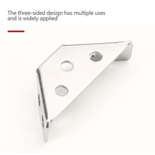 Load image into Gallery viewer, Corner Brackets Stainless Steel 3-Sided Furniture Corner Brace with Screw Multi-Functional Reinforcement Bracket for Tables Shelves Cabinet