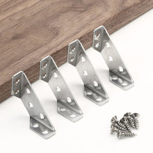 Load image into Gallery viewer, Corner Brackets Stainless Steel 3-Sided Furniture Corner Brace with Screw Multi-Functional Reinforcement Bracket for Tables Shelves Cabinet