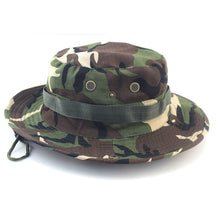 Load image into Gallery viewer, Camouflage Boonie Hat with Adjustable Brim Men Tactical Bucket Sun Caps Suitable For Outdoor Adventure Mountaineering Fishing