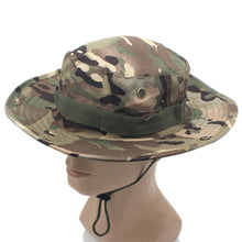 Load image into Gallery viewer, Camouflage Boonie Hat with Adjustable Brim Men Tactical Bucket Sun Caps Suitable For Outdoor Adventure Mountaineering Fishing