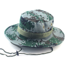 Load image into Gallery viewer, Camouflage Boonie Hat with Adjustable Brim Men Tactical Bucket Sun Caps Suitable For Outdoor Adventure Mountaineering Fishing