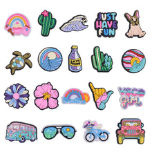 Load image into Gallery viewer, 19Pcs Summer Vacation Style Shoe Charms DIY Accessories PVC Detachable Buckle Garden Shoes Accessories Festival Gift