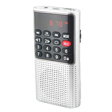 Load image into Gallery viewer, Mini Portable Pocket FM Radio Number key Handheld MP3 Walkman Radios with Recorder Rechargeable Battery For Walkman Go Hiking