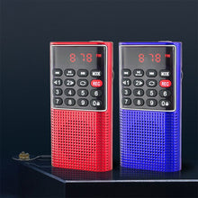 Load image into Gallery viewer, Mini Portable Pocket FM Radio Number key Handheld MP3 Walkman Radios with Recorder Rechargeable Battery For Walkman Go Hiking