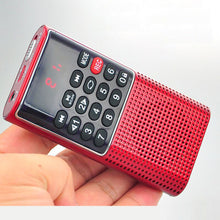 Load image into Gallery viewer, Mini Portable Pocket FM Radio Number key Handheld MP3 Walkman Radios with Recorder Rechargeable Battery For Walkman Go Hiking
