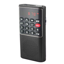 Load image into Gallery viewer, Mini Portable Pocket FM Radio Number key Handheld MP3 Walkman Radios with Recorder Rechargeable Battery For Walkman Go Hiking