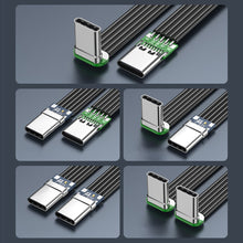 Load image into Gallery viewer, Flexible Flat Silicone USB C to USB C Cable Left/Right Angled for Camera Phones 65W Fast Charging 2.0 Data Transfer