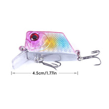 Load image into Gallery viewer, 1PC 4.5CM/7G Lure Cube Fake Bait Rockin' Micro Crankbait Floating Minnow Long Casting Wide Tongue Plate