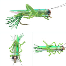 Load image into Gallery viewer, 1PC Bionic Locust Grasshopper Fly Hook Lure Insect Floating Artificial Bait Fishing Gear Accessories