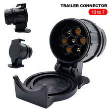 Load image into Gallery viewer, 13 To 7 Pin Durable Plug Adapter Trailer Connector 12V Towbar Towing Waterproof Plugs Socket Adapter Protect Connections RV Accessories