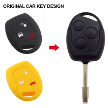 Load image into Gallery viewer, 3 Buttons Car Key Case Cover Remote Holder Fob Silicone For Ford MONDEO FIESTA FOCUS C-MAX S-MAX TRANSIT KA GALAXY