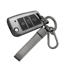 Load image into Gallery viewer, TPU Car Flip Key Case Cover Shell Fob For VW Volkswagen Golf 7 MK7 Tiguan MK2 for Seat Ateca Leon FR Ibiza Skoda Octavia Kodiaq