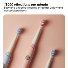 Load image into Gallery viewer, Smart Sonic Electric Toothbrush Low noise Batteries with 2 Replaceable Brush Heads 2 Min Smart Timer Portable for Travel