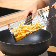 Load image into Gallery viewer, Vegetable Grill Basket with Quick Lock Handle Rotating BBQ Grill Cage Heat-Resistant Grilled meat veg mushrooms Tools Camping BBQ Accessory